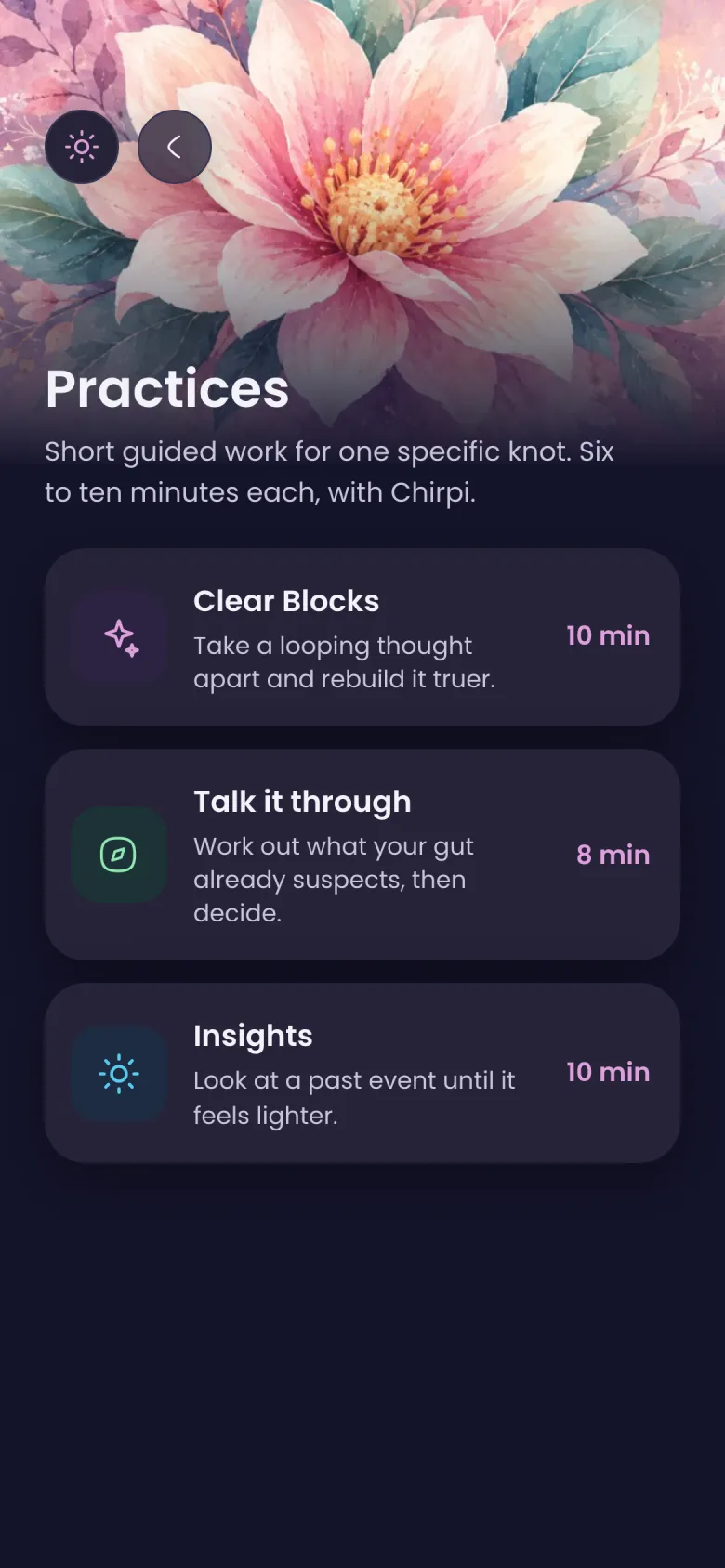 Practices: Clear Blocks, Talk it through and Insights.