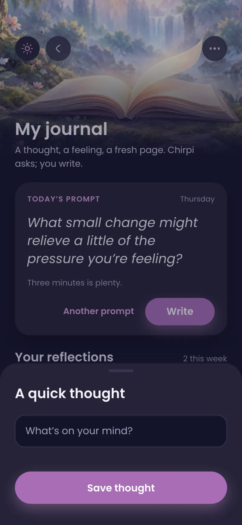 A quick thought: What's on your mind?