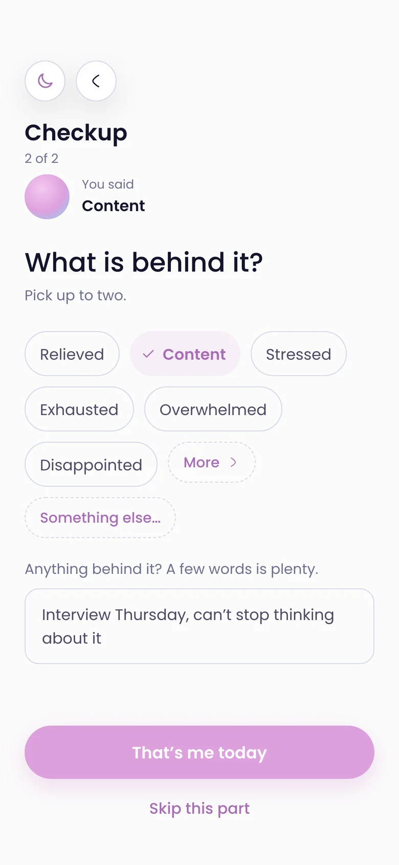 What is behind it? Two words picked, and a line: Interview Thursday, can't stop thinking about it.
